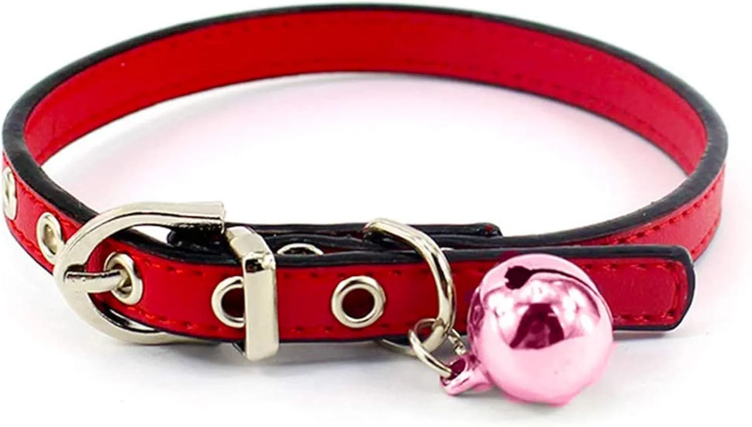 IVIA PET4 Sets Cat Bell for Dog Collar Charm Training Pet Pendant Accessories with 2 Pack Stainless Steel Dog Tag Clips(2 Small Pink)