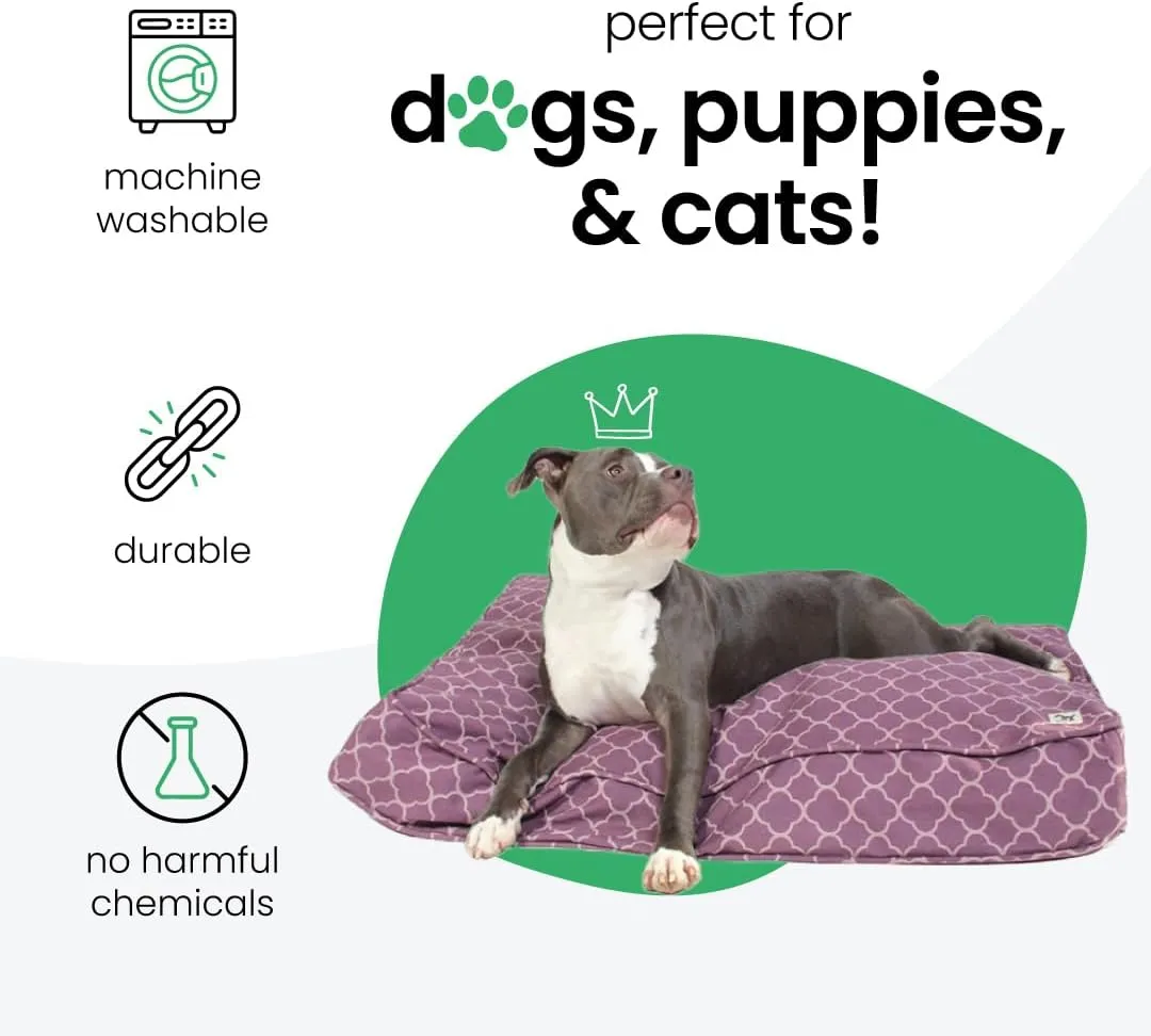 Molly Mutt Medium to Large Dog Bed Cover - Royals Print - Measures 27X36X5 - 100% Cotton - Durable - Breathable - Sustainable - Machine Washable Dog Bed Cover