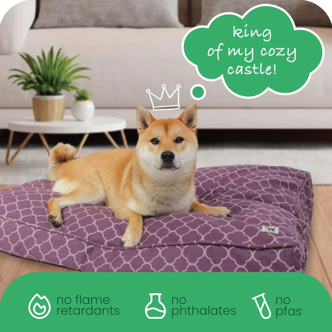 Molly Mutt Medium to Large Dog Bed Cover - Royals Print - Measures 27X36X5 - 100% Cotton - Durable - Breathable - Sustainable - Machine Washable Dog Bed Cover