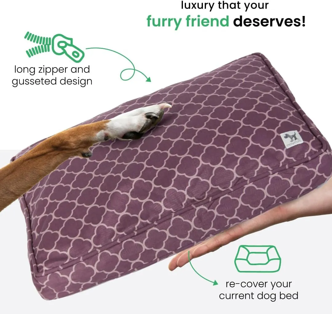 Molly Mutt Medium to Large Dog Bed Cover - Royals Print - Measures 27X36X5 - 100% Cotton - Durable - Breathable - Sustainable - Machine Washable Dog Bed Cover
