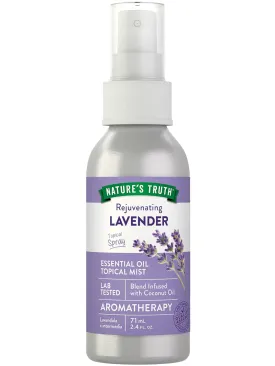 Nature's Truth Lavender Essential Oil Spray | 2.4 fl oz | for Room Aroma Mist, Topical Use, & Yoga
