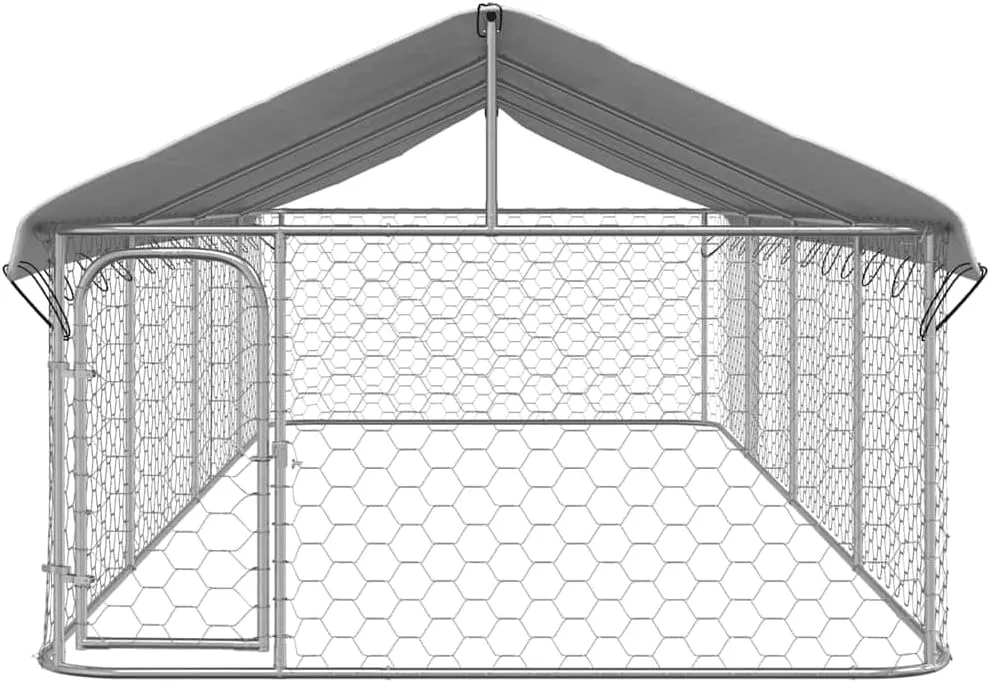 Outdoor Dog Kennel with Roof 236.2"x78.7"x59.1"Large Outdoor Dog Kennel Heavy Duty Pet Enclosure for Play and Exercise, Easy Assembly