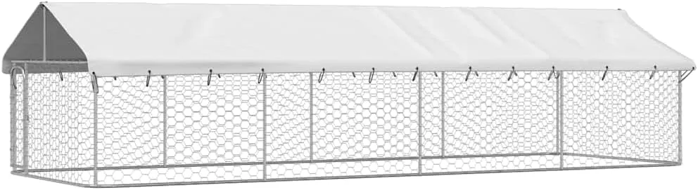 Outdoor Dog Kennel with Roof 236.2"x78.7"x59.1"Large Outdoor Dog Kennel Heavy Duty Pet Enclosure for Play and Exercise, Easy Assembly