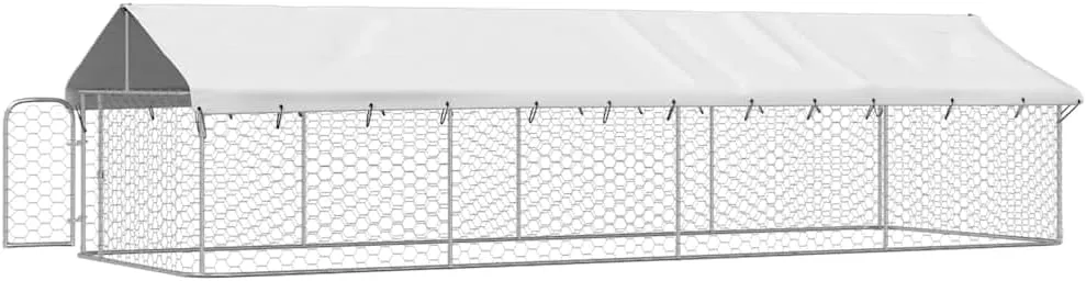 Outdoor Dog Kennel with Roof 236.2"x78.7"x59.1"Large Outdoor Dog Kennel Heavy Duty Pet Enclosure for Play and Exercise, Easy Assembly