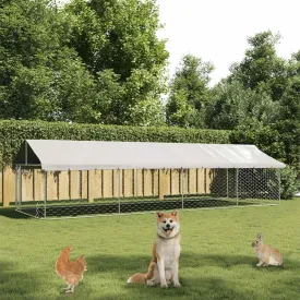 Outdoor Dog Kennel with Roof 236.2"x78.7"x59.1"Large Outdoor Dog Kennel Heavy Duty Pet Enclosure for Play and Exercise, Easy Assembly