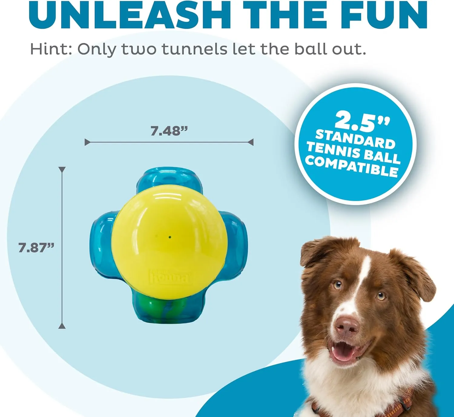 Outward Hound Tennis Maze Craze Interactive Squeaky Dog Toy, Blue