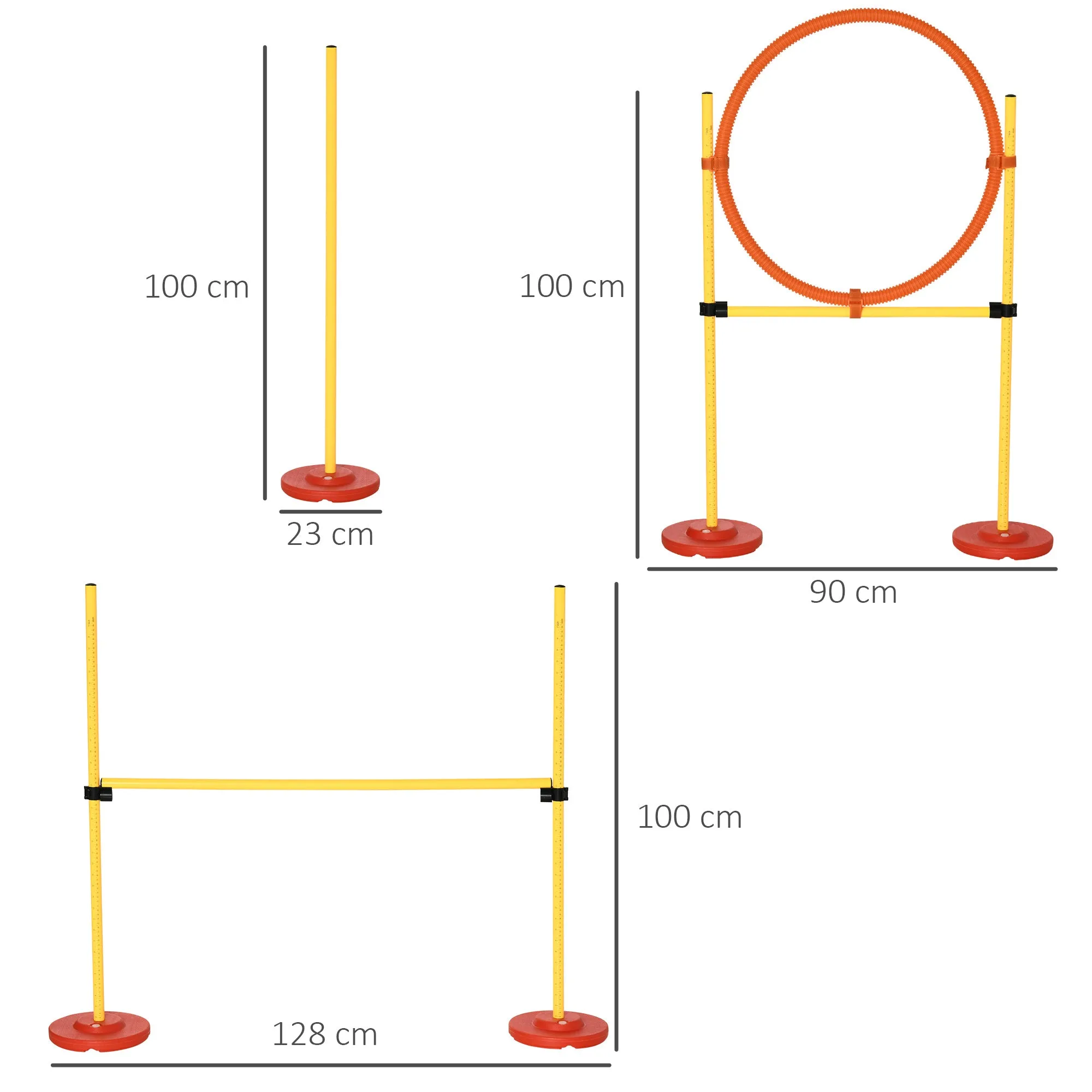 PawHut Outdoor 3 PC Dog Pet Agility Training Garden Starter Obstacle Set for Dog
