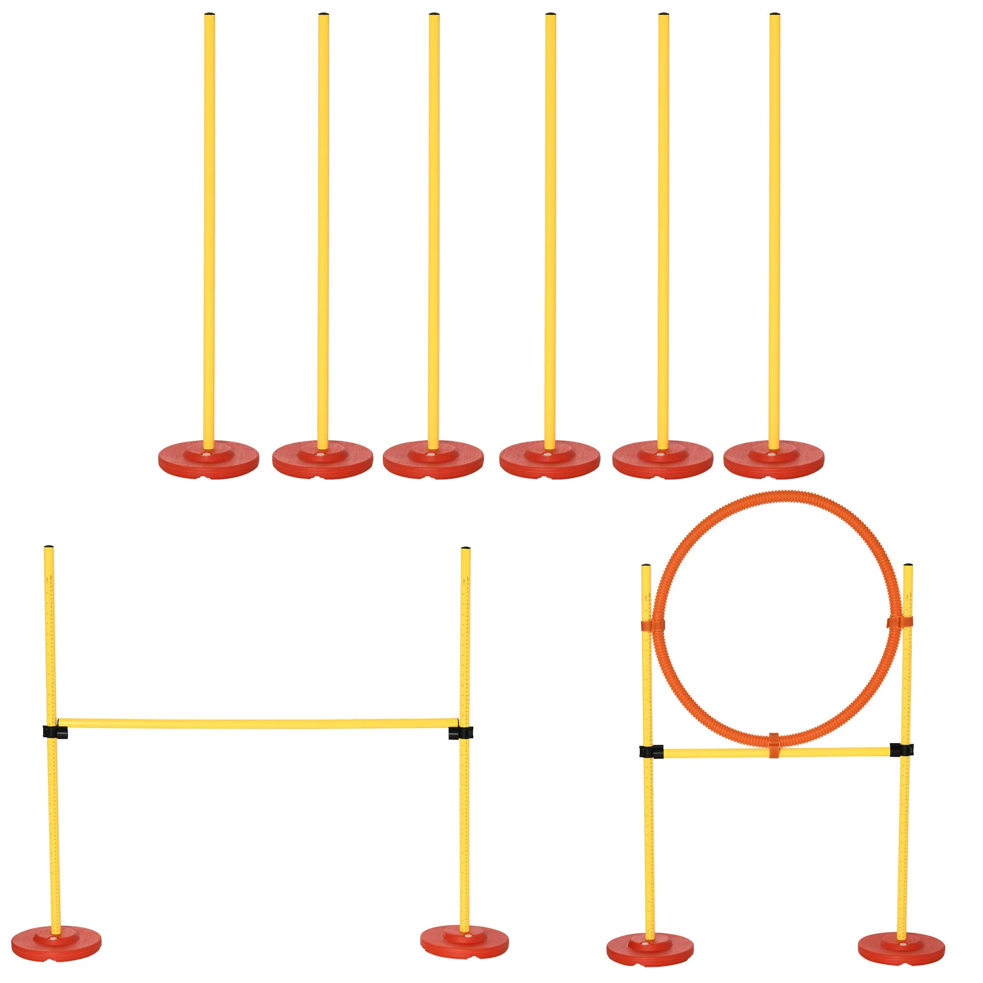 PawHut Outdoor 3 PC Dog Pet Agility Training Garden Starter Obstacle Set for Dog