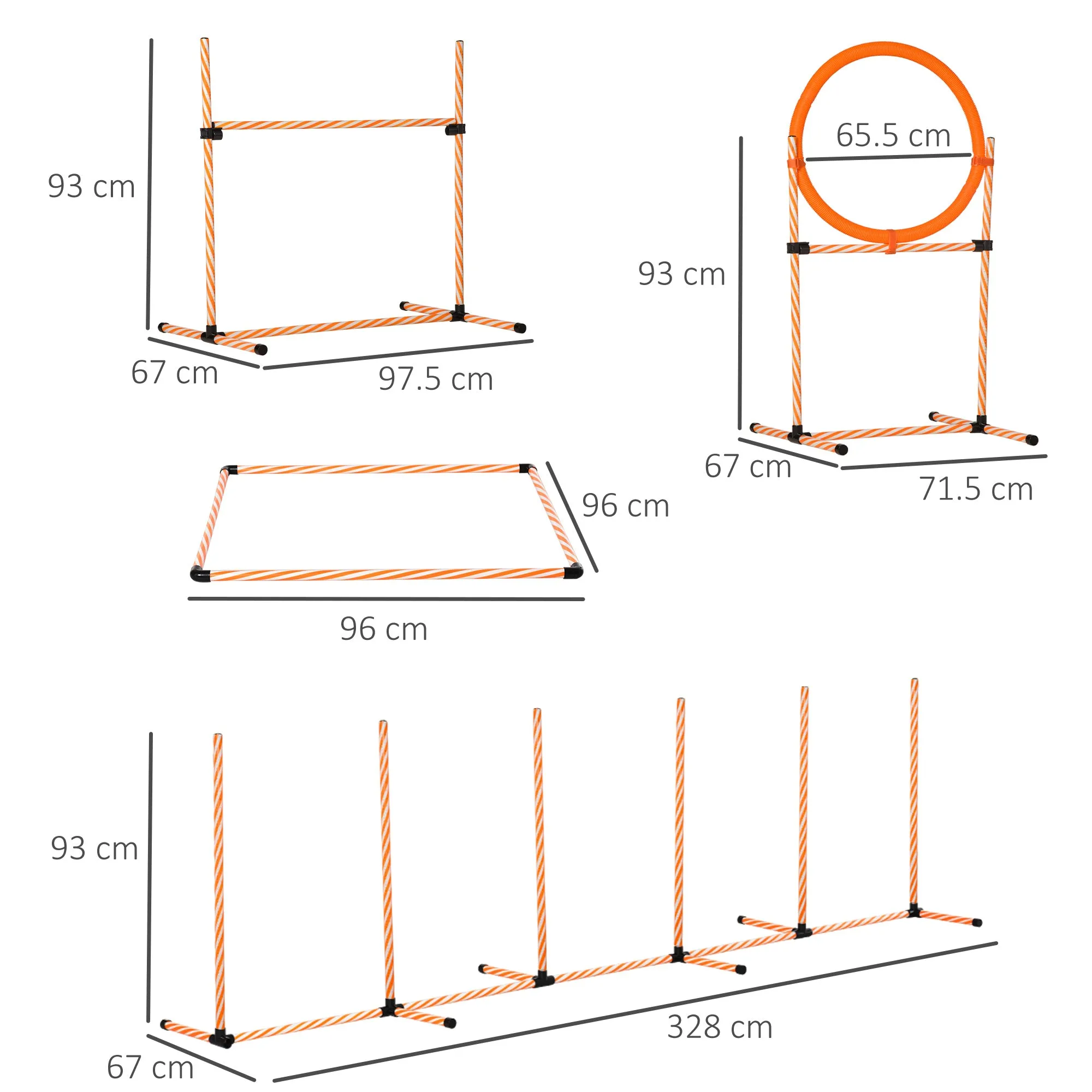 PawHut Pet Agility Training Equipment Dog Jump Hurdle Bar Obedience Training Set