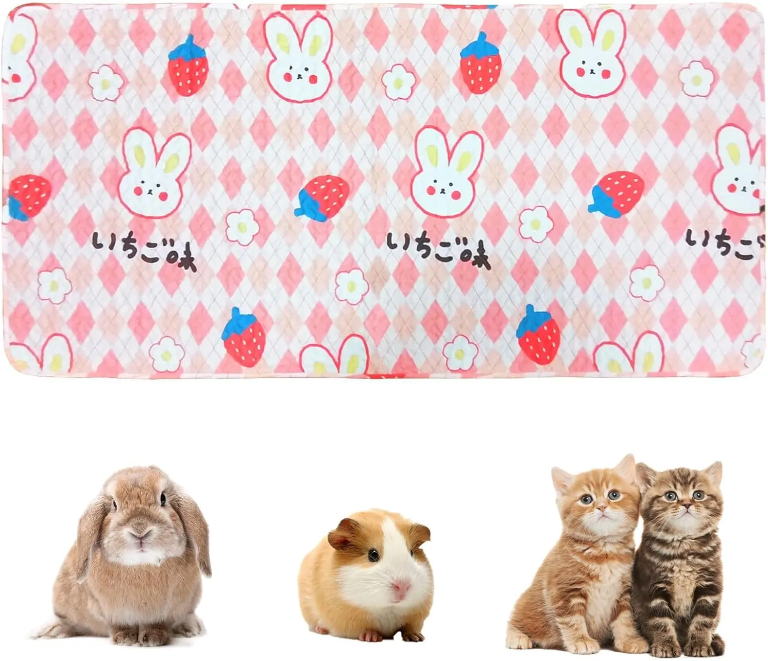 PINVNBY Guinea Pig Cage Liner,Thickening Rabbit Cage Liners Reusable Non-Slip Pet Soft Mat Washable Bunny Pee Pads for Hamster Chinchilla Cats Puppies(35.4" x 62.9")