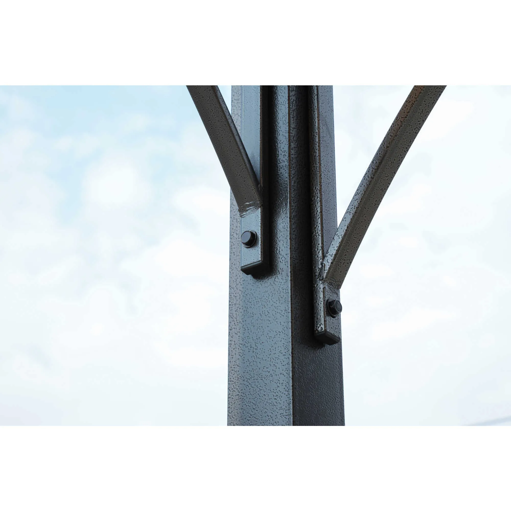Retractable Roman Shade Pergola Canopy - Champagne