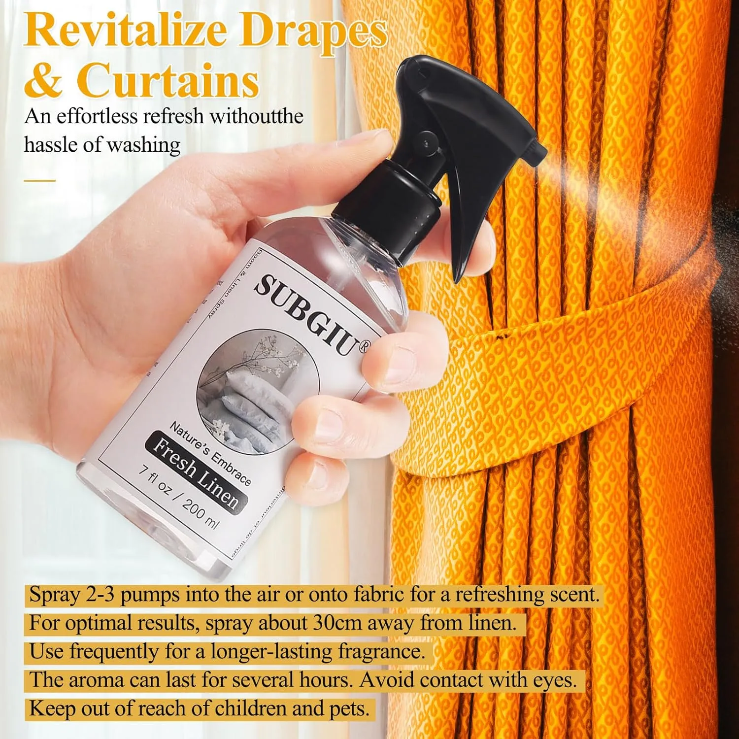 Room Natural Linen Spray and Fabric Spray, Aromatherapy (7 Fl Oz, Fresh Linen   Lavender(2 Bottle))