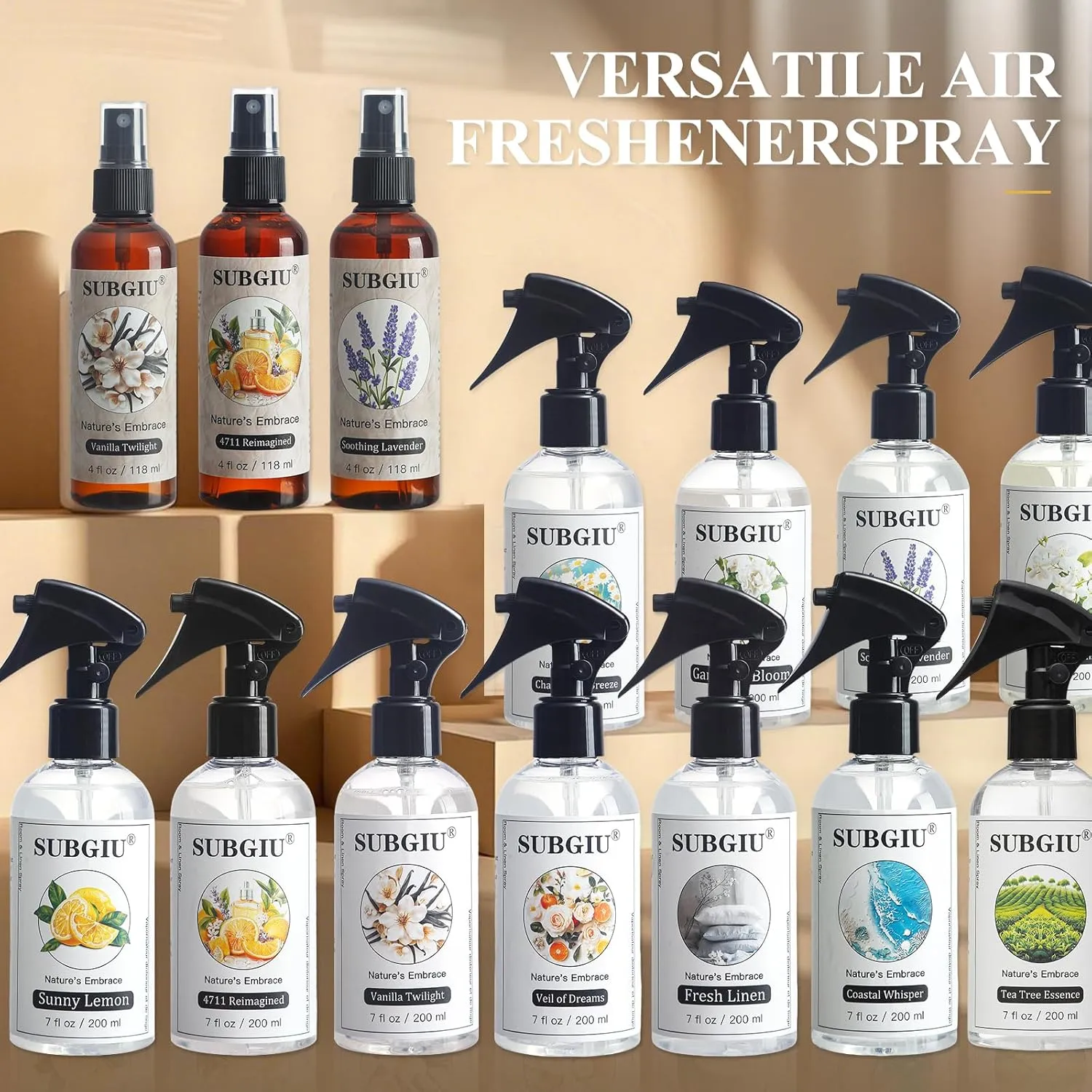 Room Natural Linen Spray and Fabric Spray, Aromatherapy (7 Fl Oz, Fresh Linen   Lavender(2 Bottle))
