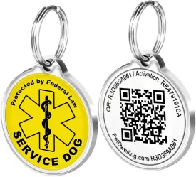 Service Animal QR Code ID Tag - Service Dog Tags: Instant Online Profile Access and Scan Location Email Alerts