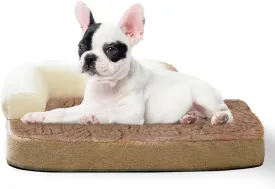 Small Medium Dog Bed,Washable Dog Bed with Removable Cover and Nonskid Bottom,Fuzzy Warm Dog Bed Indoor with Neck Pillow for Dog Cat Sleeping,30x20 Inches