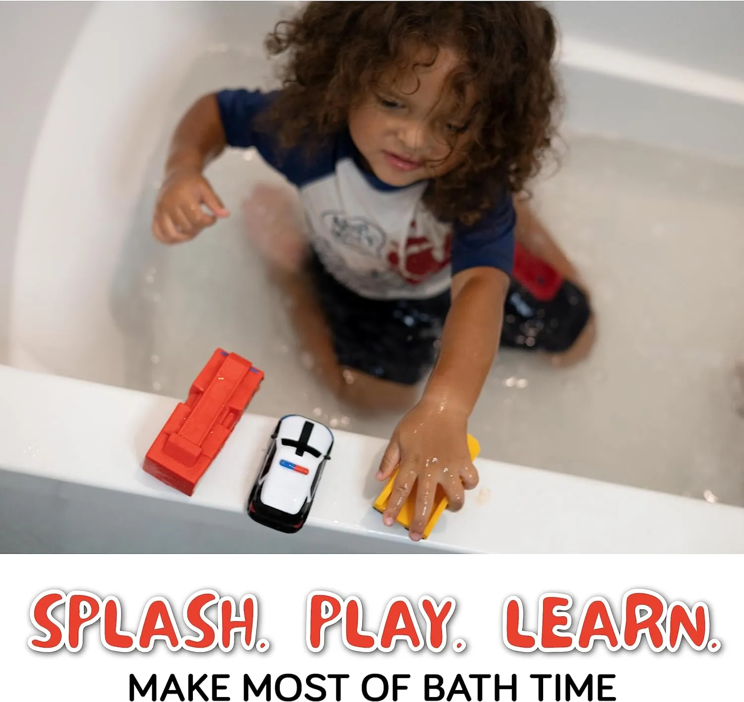 SplashEZ Mold Free Baby Bath Toys, No Hole Bath Toys for Toddlers, Bathtub 6-Pack Cars Set for Kids, No Mold Floating Water 6 Vehicles Set for Pool, BPA-Free Safe Fun, Infant Ages 1 3 6 12 18 Mo