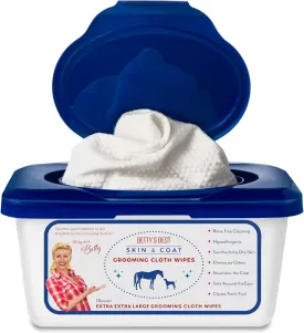 StripHair Bamboo Cloth Wipes Extra Large Reusable 12x12in for Dog Pet Horse Coat Grooming and All Purpose - with Dispenser
