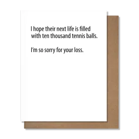 Tennis Balls Dog Sympathy Card