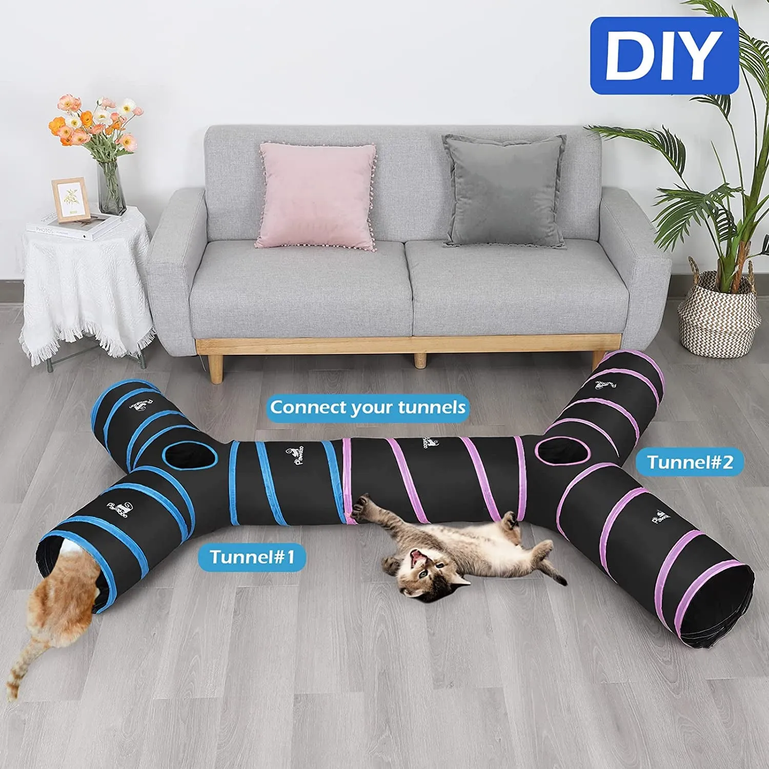 Upgraded 3-Way Cat Tunnel - Meet Tunnel Explorer! 🌟🐾
