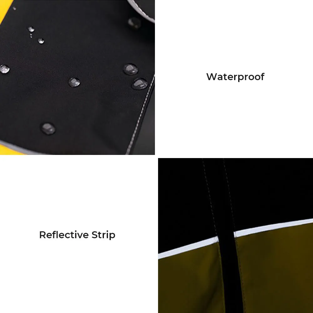 Waterproof Turtleneck Elastic Fit Dog Raincoat With Reflective Strip