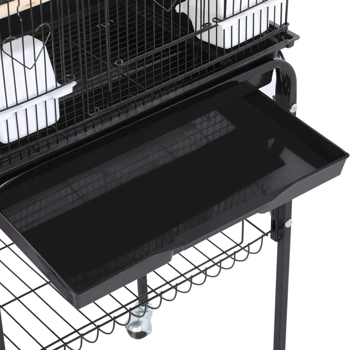 Yaheetech Bird Cage 64-inch Play Open Top Medium Small Parrot Parakeet Bird Cages with Detachable Rolling Stand for Parrot Lovebirds Finches Parakeets Budgie Parrotlet Conures, Pet Flight Birdcage