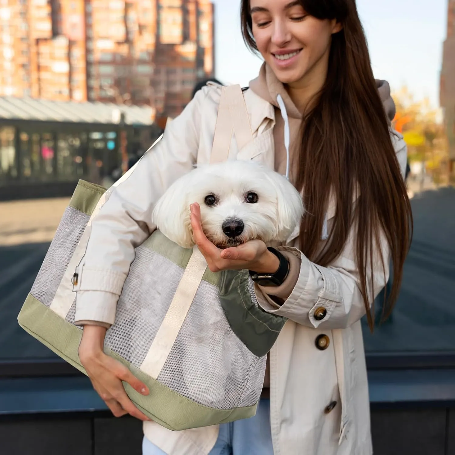 Yakuss Cat Carrier Tote Bag for Small Dog with Locking Safety Zippers Adjustable Side Opening Collapsible Portable Lightweight Travel Puppy Carrier, Small Dog Soft Sided